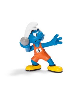 Figurina Schleich The Smurfs - Strumf aruncator de greutate