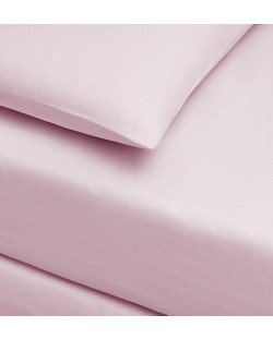 Set cearșaf elastic și feță de pernă TAC - 100% bumbac, pentru 100 x 200 cm, roz