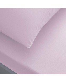 Set cearșaf cu elastic și feță de pernă TAC - 100% bumbac, pentru 100 x 200 cm, roz