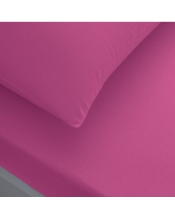 Set cearșaf cu elastic și feță de pernă TAC - 100% bumbac, pentru 100 x 200 cm, roz închis