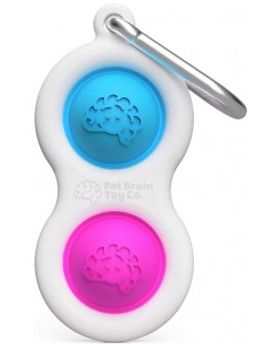 Breloc jucarie-senzoriala Tomy Fat Brain Toys - Simple Dimple, albastra/roz