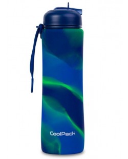 Sticluță pliabilă din silicon Cool Pack Pump - Zebra Blue, 600 ml