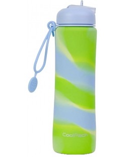 Sticlă pliabilă din silicon Cool Pack Pump - Zebra Lime, 600 ml