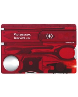 Cutit-harta de buzunar elvetian Victorinox - SwissCard Lite, 13 functii, rosu