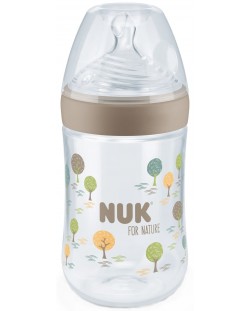 NUK for Nature Silicone Soother Bottle - 260 ml, mărimea M, bej