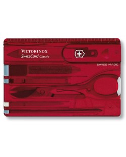 Cutit-harta de buzunar elvetian Victorinox - SwissCard, 10 functii, rosu