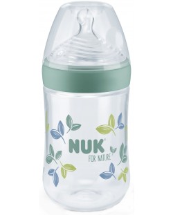 NUK for Nature Silicone Soother Bottle - 260 ml, mărimea M, verde