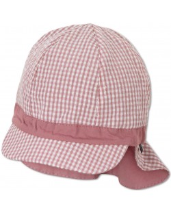 Pălărie cu gât din material textil și protecție UV 50+ Sterntaler - 47 cm, 9-12 luni, roz