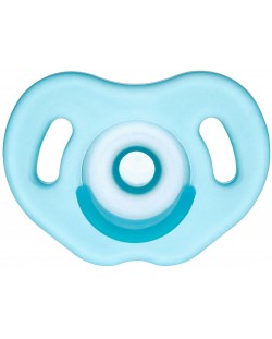 Suzetă de silicon Wee Baby, - Full Silicone, 0-6 luni, albastră