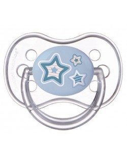 Suzeta simetrica din silicon Canpol Newborn Baby 0-6 luni, albastra