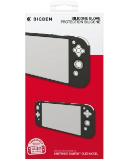 Husa de protectie din silicon Big Ben Silicon Glove, neagra (Nintendo Switch OLED)