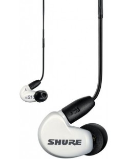 Casti cu microfon Shure - SE215 SP, albe