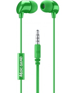 Căști cu microfon Cellularline - Music Sound 3.5 mm, verde