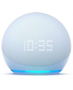 Boxa smart Amazon - Echo Dot 5, cu ceas, albastruă