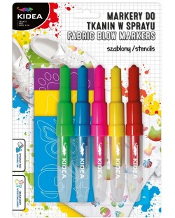 Kidea Animale Kidea Animals Textile Spray Markers - Cu șabloane, 5 bucăți