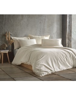 Set lenjerie de pat Via Bianco - Washed linen, ecru