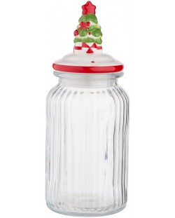 Borcan de sticlă cu capac ceramic ADS - Pom de Crăciun, 1,25 l