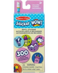 Sticker pentru reîncărcare Melissa & Doug - Unicorn, 300 buc