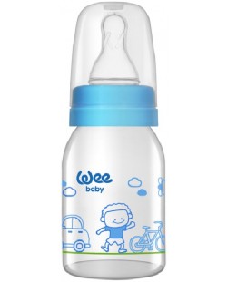 Biberon din sticlă Wee Baby Classic, 250 ml, albastră