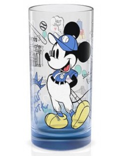 Pahar din sticla Disney Cities - New York, albastru, 270 ml