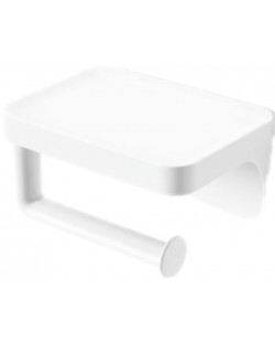Suport pentru hârtie igienică și raft Umbra - Flex Adhesive, alb