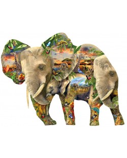 Puzzle SunsOut de 1000 piese - Elefant-tactic, Lori Schory