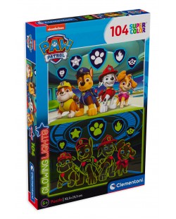 Puzzle luminos Clementoni din 104 de piese - PAW Patrol