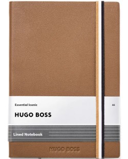 Caiet Hugo Boss Iconic - A5, cu linii, maro