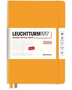 Carnet de notițe  Leuchtturm1917 Daily Planner - А5, portocaliu, 2024