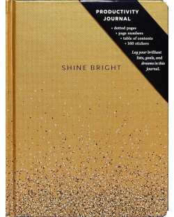 Caiet Chronicle Books Shine Bright - Auriu, 96 de foi