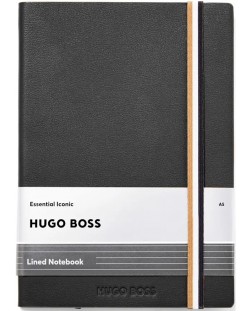 Caiet Hugo Boss Iconic - A5, cu linii, negru
