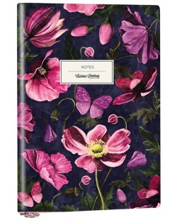 Caiet Victoria's Journals Florals - Flori, A6, copertă flexibilă, puncte, 96 de pagini