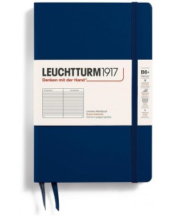 Caiet Leuchtturm1917 Paperback - B6+, albastru, liniat, copertă rigidă