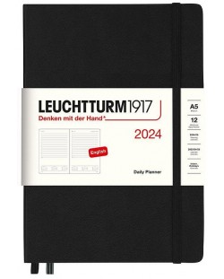 Carnet de notițe  Leuchtturm1917 Daily Planner - А5, negru, 2024