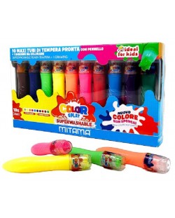 Vopsele tempera Mitama - Color Splat, lavabil, 5 + 5 culori neon