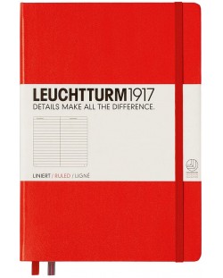 Agenda  Leuchtturm1917 Notebook Medium A5 - Rosu, pagini liniate