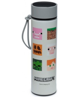 Termos cu termometru digital Puckator - Minecraft Faces, 450 ml