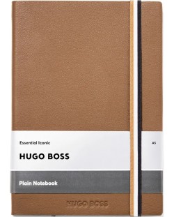 Caiet Hugo Boss Iconic - A5, cu foi albe, maro