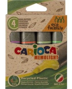 Marker pentru text Carioca Eco Family - Memolight, 4 culori