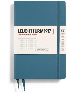 Caiet Leuchtturm1917 Paperback - B6+, albastru, pagini cu puncte, copertă rigidă