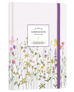 Caiet Victoria's Journals Florals - mov deschis, copertă rigidă, cu puncte, format A5