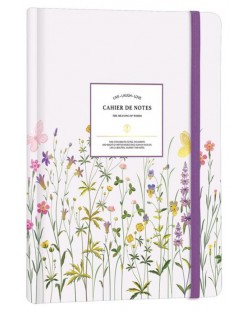 Caiet Victoria's Journals Florals - mov deschis, copertă rigidă, cu puncte, 80 de foi, format A6