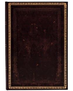 Caiet de notițe Paperblanks Old Leather - negru marocan, 13 x 18 cm, 72 de foi