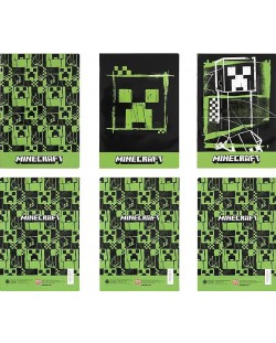 Caiet de notițe Panini Minecraft - Verde, A4, 40 de foi, linii largi, asortiment