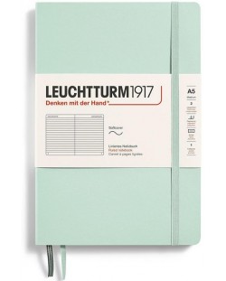 Notebook-ul Leuchtturm1917 Natural Colors - A5, verde deschis, liniat, coperte moi