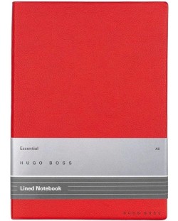 Caiet Hugo Boss Essential Storyline - A5, cu linii, roșu
