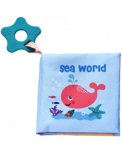 Carte textila Kikka Boo - Sea World, cu inel gingival