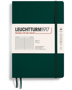 Notebook-ul Leuchtturm1917 Natural Colors - A5, verde închis, liniat, coperte moi
