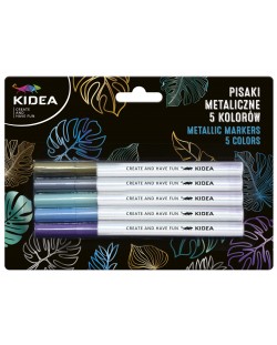 Textmarkere Kidea - metalice, 5 culori