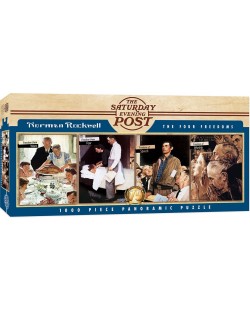 Puzzle panoramic Master Pieces de 1000 piese - Cele patru libertati, Norman Rockwell